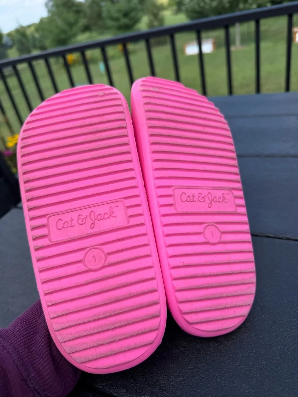 Cat & Jack Neon Pink Slides Toddler Size 1 Sandals